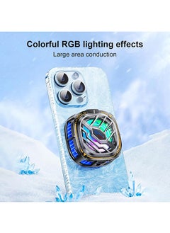 Generic Magnetic Cell Phone Cooler, RGB Phone Cooling Fan with Semiconductor Cooling Chip, Cellphone Radiator with Temperature Display for Mobile Gaming, for Smartphones 4.5 to 7.5 in.  - Image 2