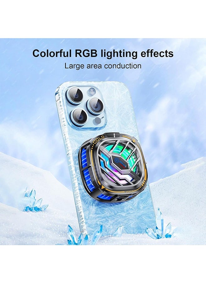 Generic - Magnetic Cell Phone Cooler, RGB Phone Cooling Fan with Semiconductor Cooling Chip, Cellphone Radiator with Temperature Display for Mobile Gaming, for Smartphones 4.5 to 7.5 in. - Image 1