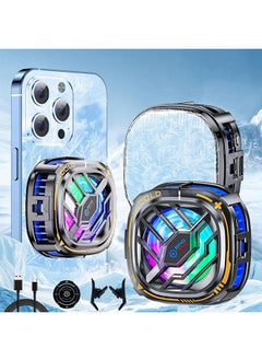 Generic Magnetic Cell Phone Cooler, RGB Phone Cooling Fan with Semiconductor Cooling Chip, Cellphone Radiator with Temperature Display for Mobile Gaming, for Smartphones 4.5 to 7.5 in.  - Image 1
