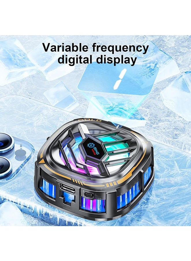 Generic - Magnetic Cell Phone Cooler, RGB Phone Cooling Fan with Semiconductor Cooling Chip, Cellphone Radiator with Temperature Display for Mobile Gaming, for Smartphones 4.5 to 7.5 in. - Image 1