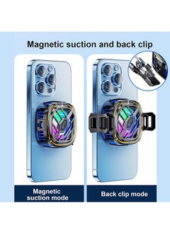 Generic Magnetic Cell Phone Cooler, RGB Phone Cooling Fan with Semiconductor Cooling Chip, Cellphone Radiator with Temperature Display for Mobile Gaming, for Smartphones 4.5 to 7.5 in.  - Image 5