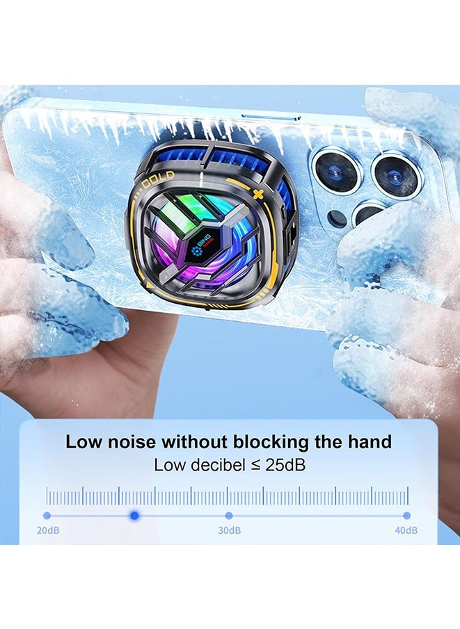 Generic - Magnetic Cell Phone Cooler, RGB Phone Cooling Fan with Semiconductor Cooling Chip, Cellphone Radiator with Temperature Display for Mobile Gaming, for Smartphones 4.5 to 7.5 in. - Image 1