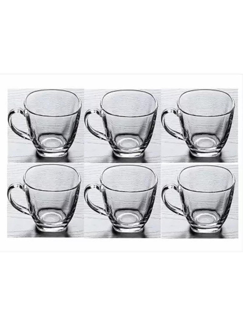Somil Clear Glass Coffee & Tea Cup/Mug (100 Ml), Enjoy Your Drink in Style, 6.7 X 9 X 6.5 Cm, Pack of 6 - Image 1
