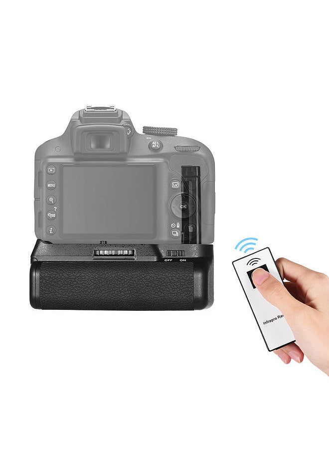 Generic - Vertical Battery Grip Holder for Nikon D5300 D3300 D3200 D3100 DSLR Camera EN-EL 14 Battery Powered with IR Remote Control - Image 1