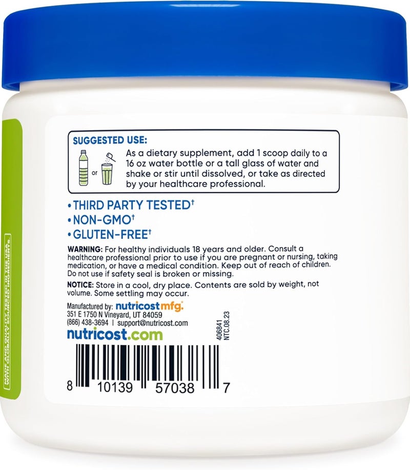 Nutricost مكمل الطاقة نوتريكوست بنكهة التفاح الأخضر 60 حصة مسحوق طاقة نظيف 300 جرام - Image 4