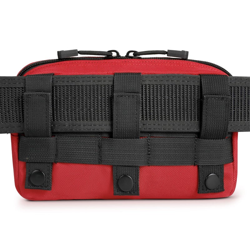 FRTKK Tactical Molle Admin Pouch Utility Laser Cut EDC Tool Pouch Bag Horizontal Modular Pouches Include US Flag Patch and Keychain - Image 2
