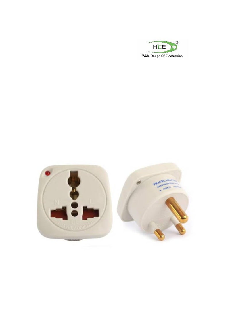 13A Travel Adaptor Universal Socket White