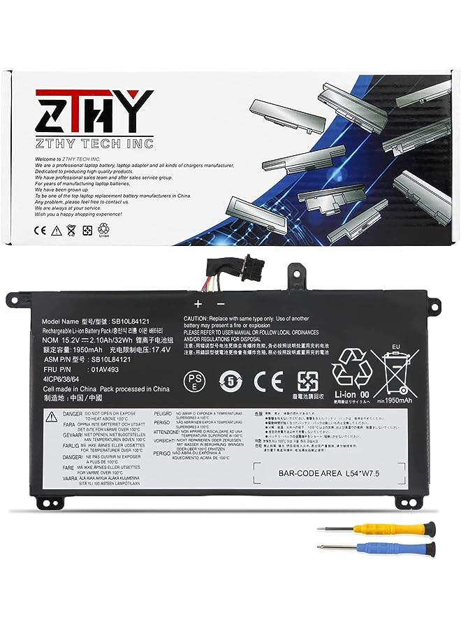 ZTHY 32Wh 01Av493 00Ur891 Laptop Battery Compatible With Lenovo Thinkpad T570 T580 P51S P52S Series Notebook 00Ur890 Sb10L84121 Sb10L84122 00Ur892 Sb10L84123 15.2V - Image 1