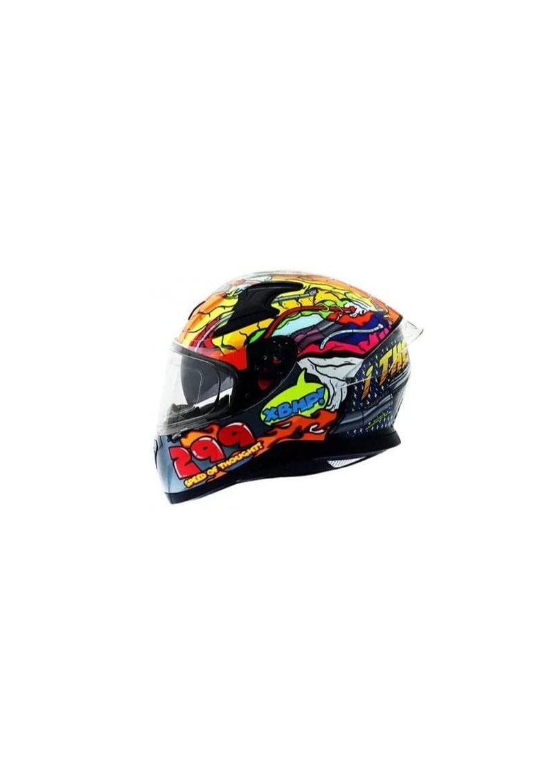 AXOR - Axor Apex XBHP 299 D/V Full Face Helmet - Neon Yellow/Blue Size Medium - Image 1