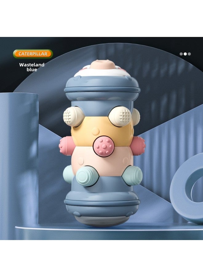 Cartoon Cute Fun Roller Caterpillar Pressing Early Education Educational Exercise Finger Grasping Crawling Training Infant Toys-Color:RYB1022-23 Wasteland Blue Roller Caterpillar  - Image 1