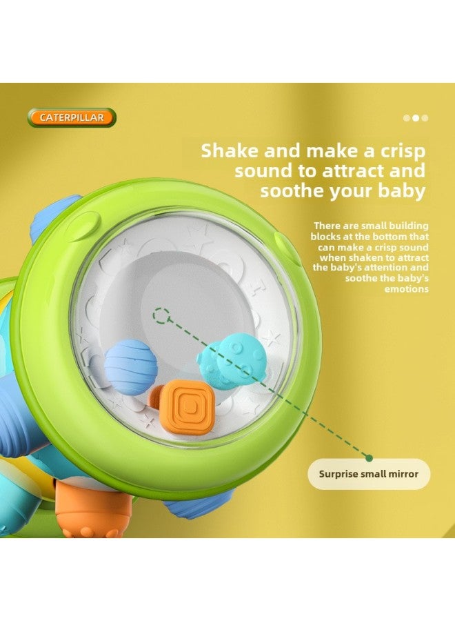 Cartoon Cute Fun Roller Caterpillar Pressing Early Education Educational Exercise Finger Grasping Crawling Training Infant Toys-Color:RYB1022-23 Wasteland Blue Roller Caterpillar  - Image 5