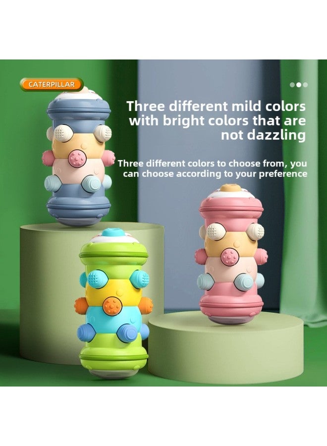 Cartoon Cute Fun Roller Caterpillar Pressing Early Education Educational Exercise Finger Grasping Crawling Training Infant Toys-Color:RYB1022-23 Wasteland Blue Roller Caterpillar  - Image 4