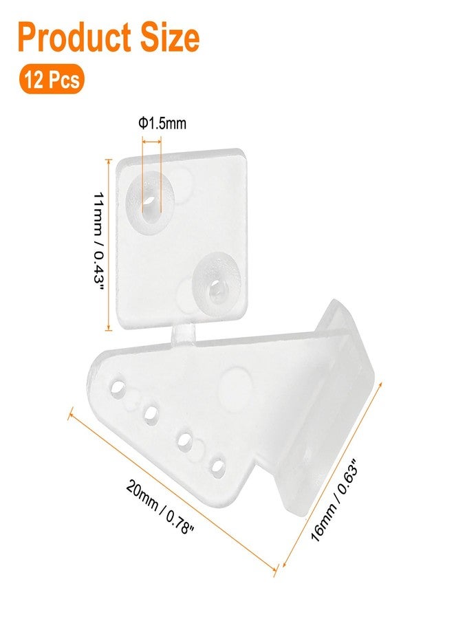 MECCANIXITY 12Pcs Plastic Control Horns, 4 Hole Adjustment Needle Control Horn Rudder Angle for RC Airplane KT DIY Model Plane Parts Accessories, Transparent - Image 2