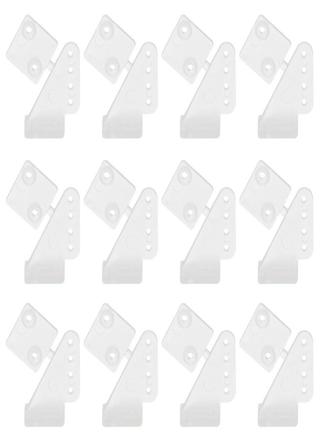MECCANIXITY 12Pcs Plastic Control Horns, 4 Hole Adjustment Needle Control Horn Rudder Angle for RC Airplane KT DIY Model Plane Parts Accessories, Transparent - Image 1