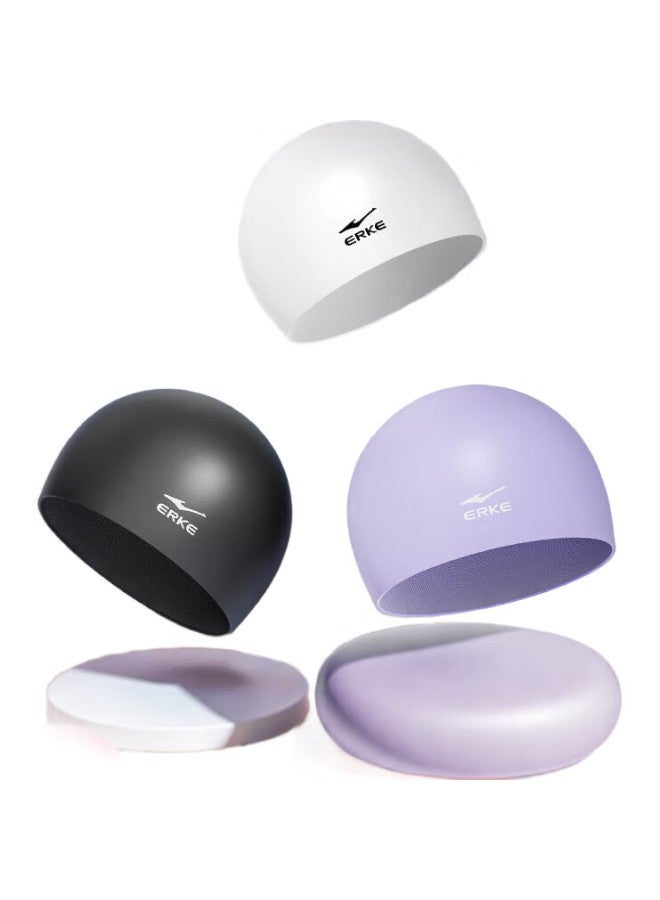 ERKE Swimming Cap, Silicone Cap, Solid Color, Unisex For Adults, Professional High-Elastic Ear Protection, Comfortable, Long Hair, Non-Binding, Swimming Cap - Image 1