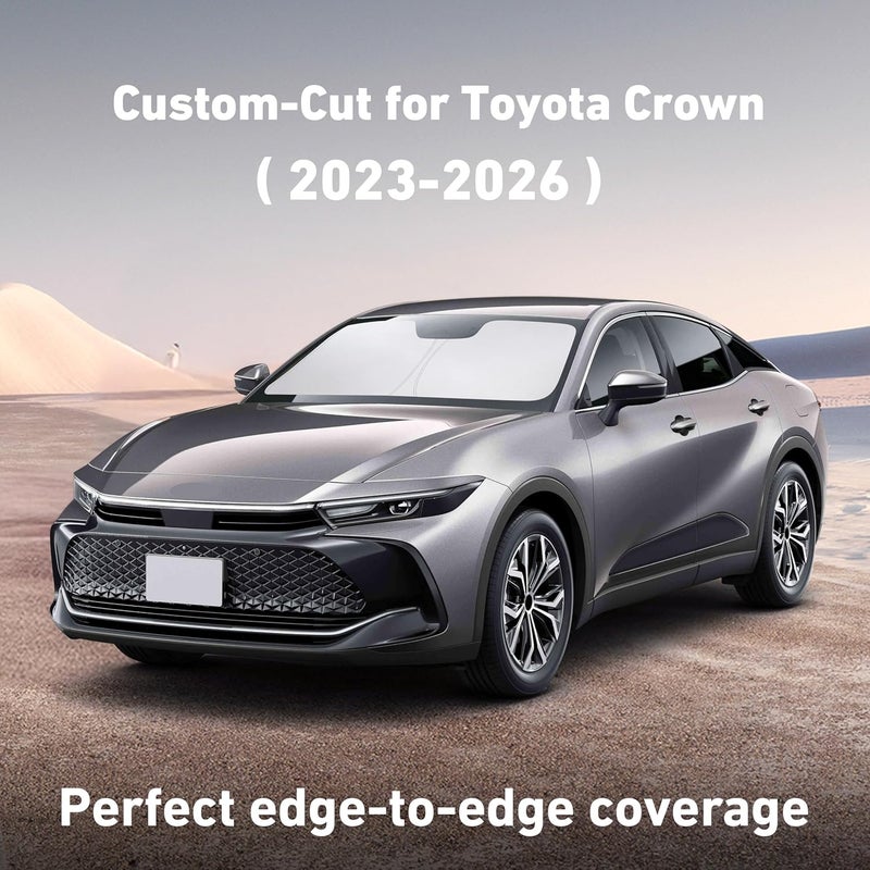 EcoNour Windshield Sunshade for Toyota Crown 2023-2024 2025 2026, Sun Visor for Front Windshield & Window Sun Shade Cover, UV Heat Blocker & Protector, Car Accessories - Image 2