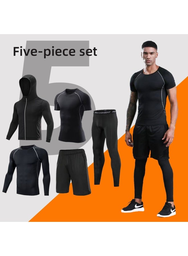 Men's 5-piece Sports Fitness Set for Running and Outdoor Activities