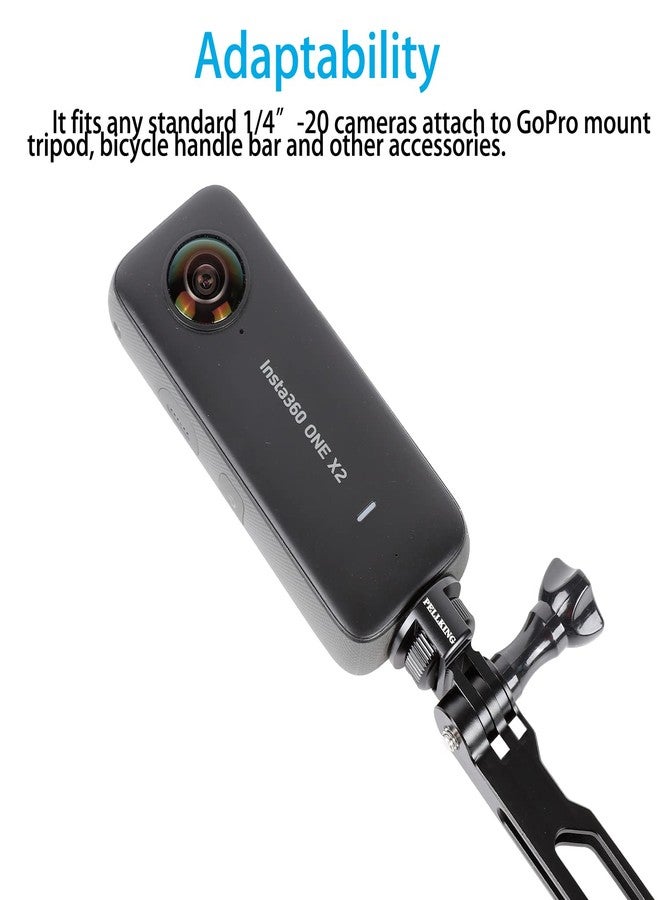 PellKing 1/4" Adapter Screw Head Camera Mount, CNC Aluminum Alloy Tripod Conversion Adapter for Insta360 One X4 X3 X2 X/DJI Pocket 2/GoPro Camera Accessories - Image 5