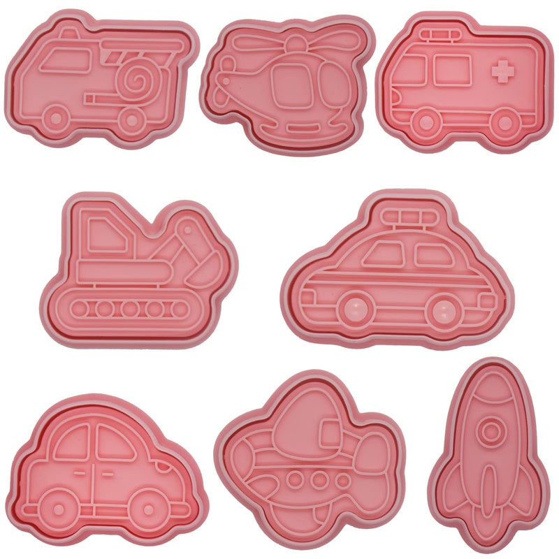 BGCLOUD Cookie Cutters set,8 Style Car cartoon Cookie stamps ,DIY Biscuit Baking Mold ,Funny Fondant Tool Pastry Biscuit Cake Baking Mold Tools for Kids - Image 1