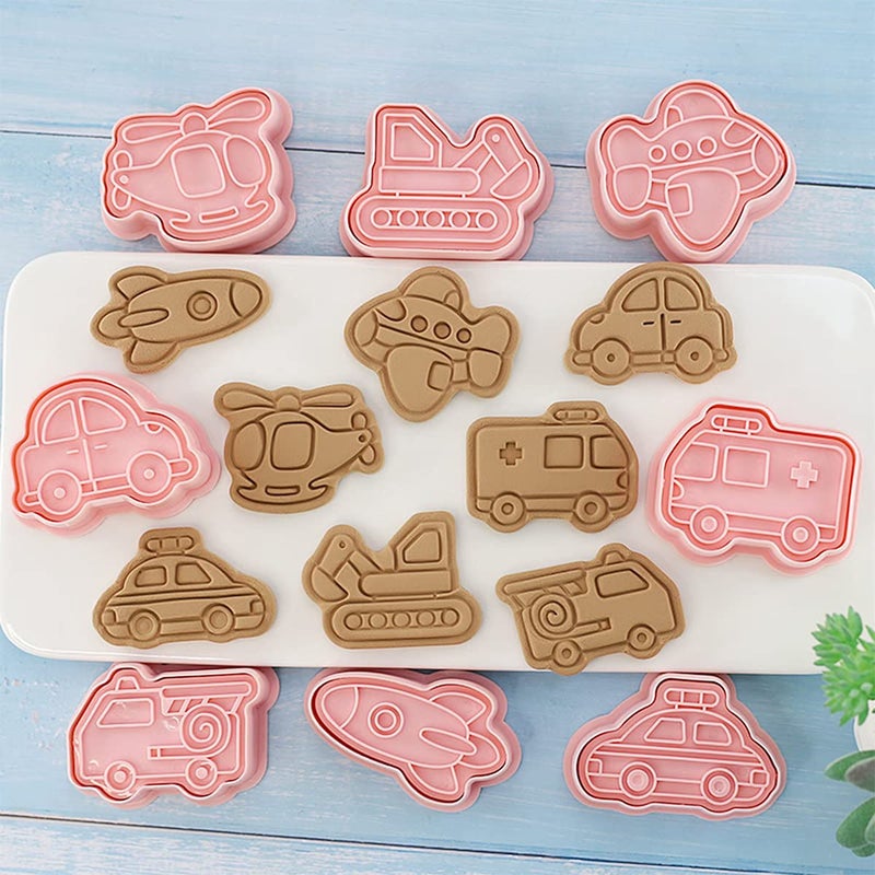 BGCLOUD Cookie Cutters set,8 Style Car cartoon Cookie stamps ,DIY Biscuit Baking Mold ,Funny Fondant Tool Pastry Biscuit Cake Baking Mold Tools for Kids - Image 4