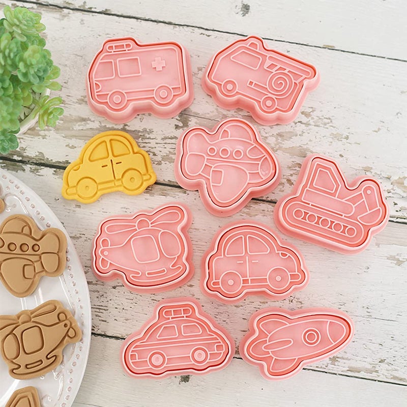 BGCLOUD Cookie Cutters set,8 Style Car cartoon Cookie stamps ,DIY Biscuit Baking Mold ,Funny Fondant Tool Pastry Biscuit Cake Baking Mold Tools for Kids - Image 5
