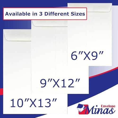 Minas Envelope 500 Minas Envelope 6" x 9" Catalog Envelope (Open End) Sturdy 24lb. White (500 Envelopes) - Image 4