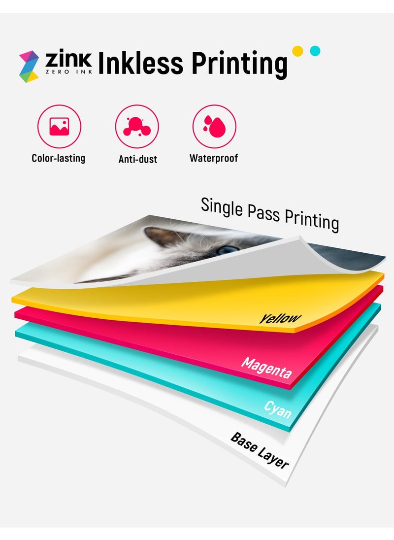 Liene - 2 x 3 Inch Portable Photo Printer, 5 Zink Sticky-Backed Photo Paper, Bluetooth 5.0, Compatible for IOS/Android, Mini Smartphone Photo Printer, Small Printer Images iPhone, Mini Portable Instant Printer - Image 1