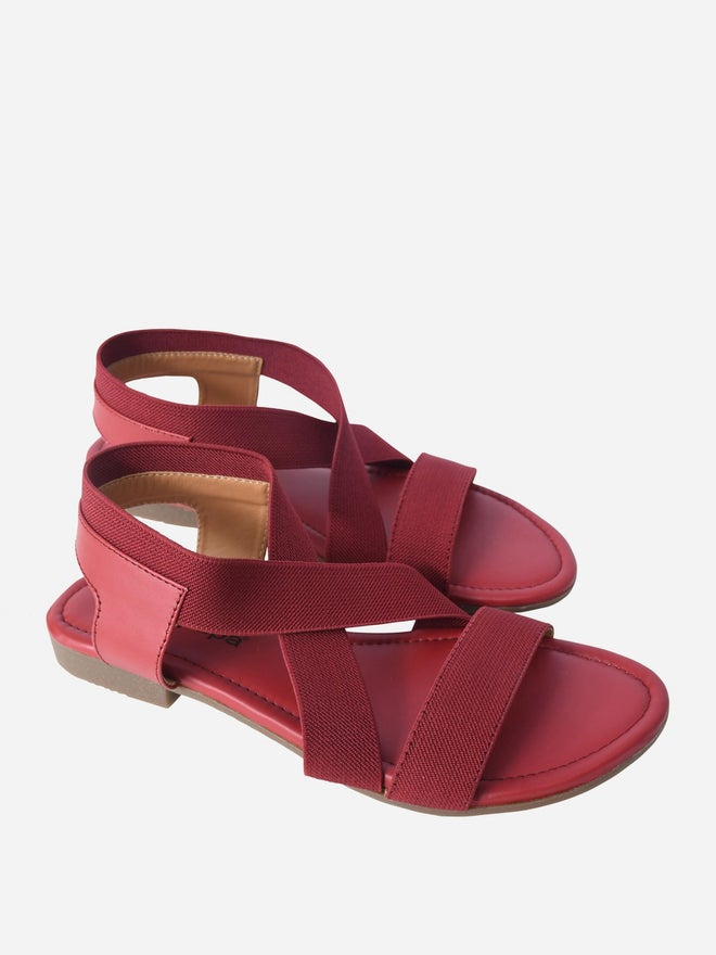 Peterpapa Burgundy Elastic Comfort Sandals - Image 2