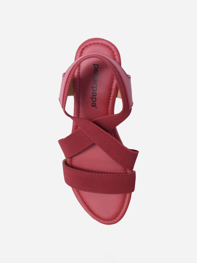 Peterpapa Burgundy Elastic Comfort Sandals - Image 4