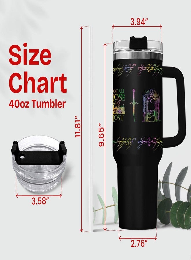 34HD Literature Tumbler with Handle & Straw, 40 oz Double Wall Vacuum Insulated Fantasy Book Mug with Lid, Bookworm Gifts for Women, Bookish Items for Book Lovers Christmas Gift - Image 2