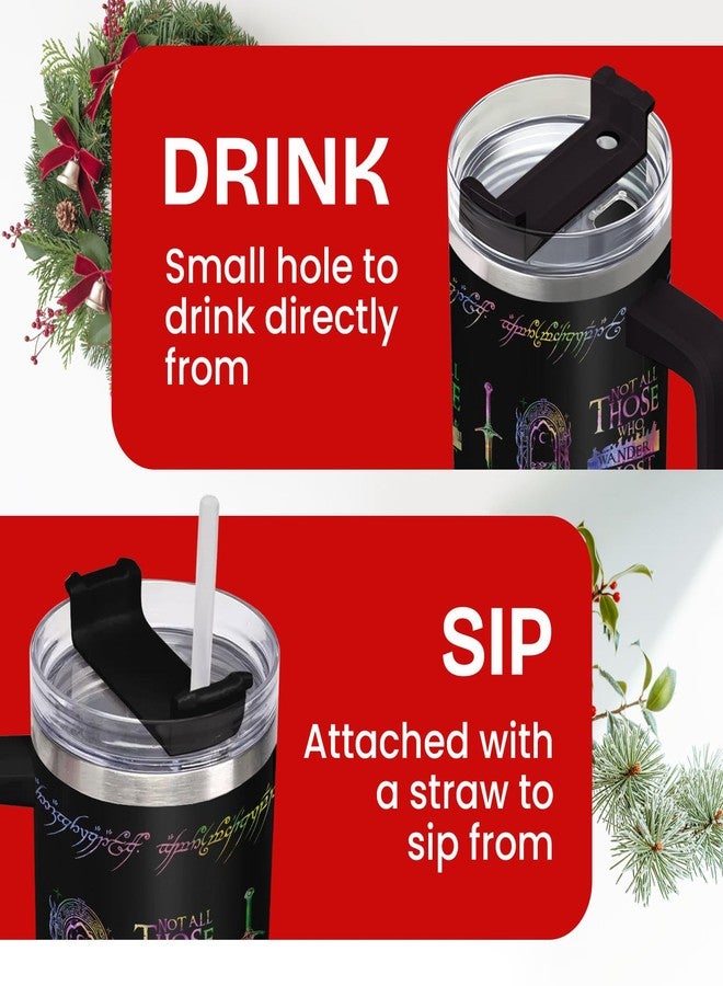 34HD Literature Tumbler with Handle & Straw, 40 oz Double Wall Vacuum Insulated Fantasy Book Mug with Lid, Bookworm Gifts for Women, Bookish Items for Book Lovers Christmas Gift - Image 3