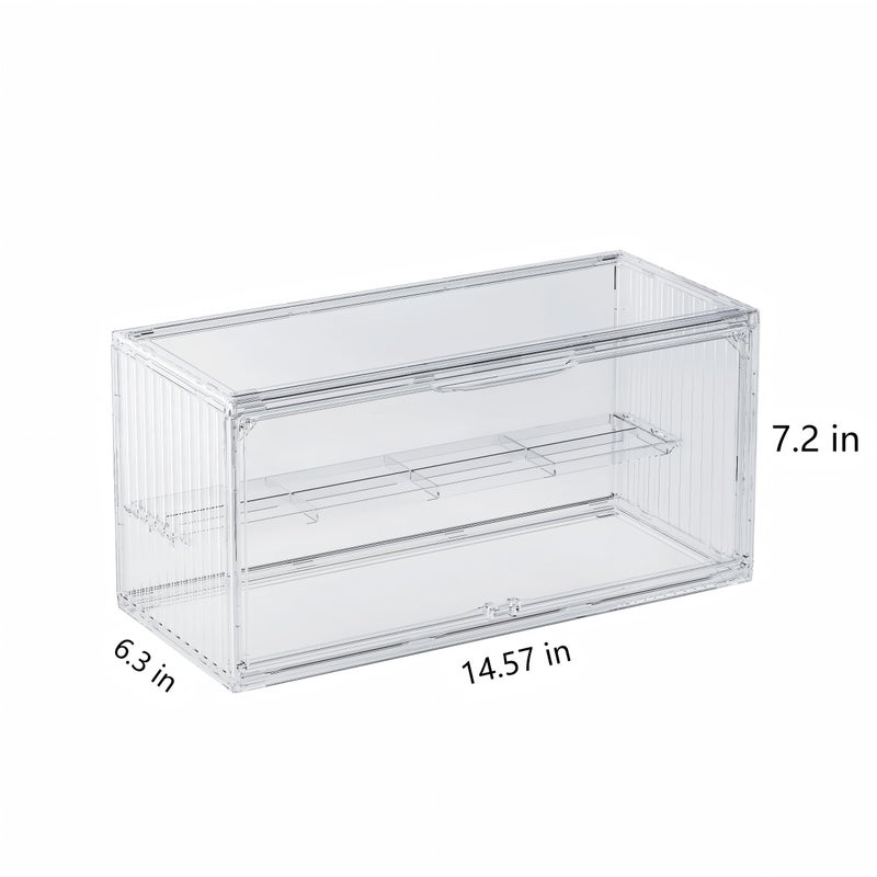 KHNR Acrylic Display Case for Collectibles ,2 Layer Adjustable Figure Display Case with Magnetic Door ,Clear Stackable Display Box for Collectibles,Toy, Figures Showcase - Image 4