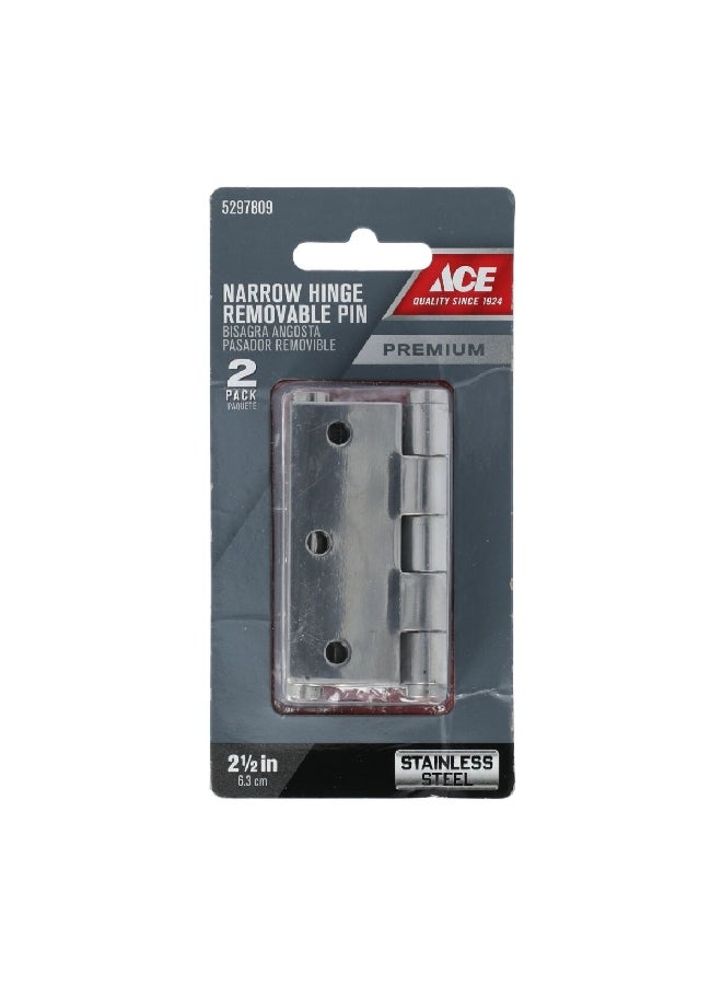 Stainless Steel Narrow Hinge Removable Pin Chrome 25 X 71 X 114 mm 01-3540-433