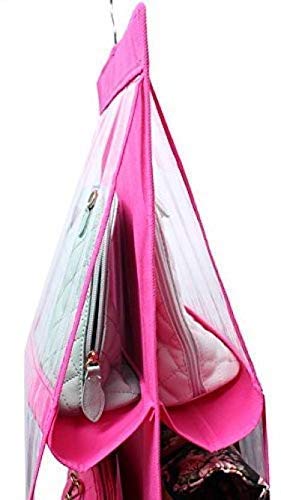 Lexazo 6 Pocket Large Clear Purse Handbag Hanging Storage Organizer Closet Tidy PouchMulti Color - Image 5