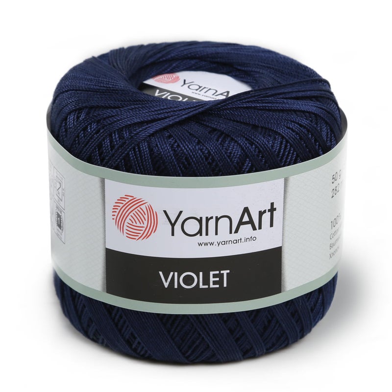 Yarn Art 1 Skein YarnArt Violet100 Mercerized Cotton Yarn Threads Crochet Lace Hand Knitting Yarn Embroidery Arts Crafts Navy Blue 0066