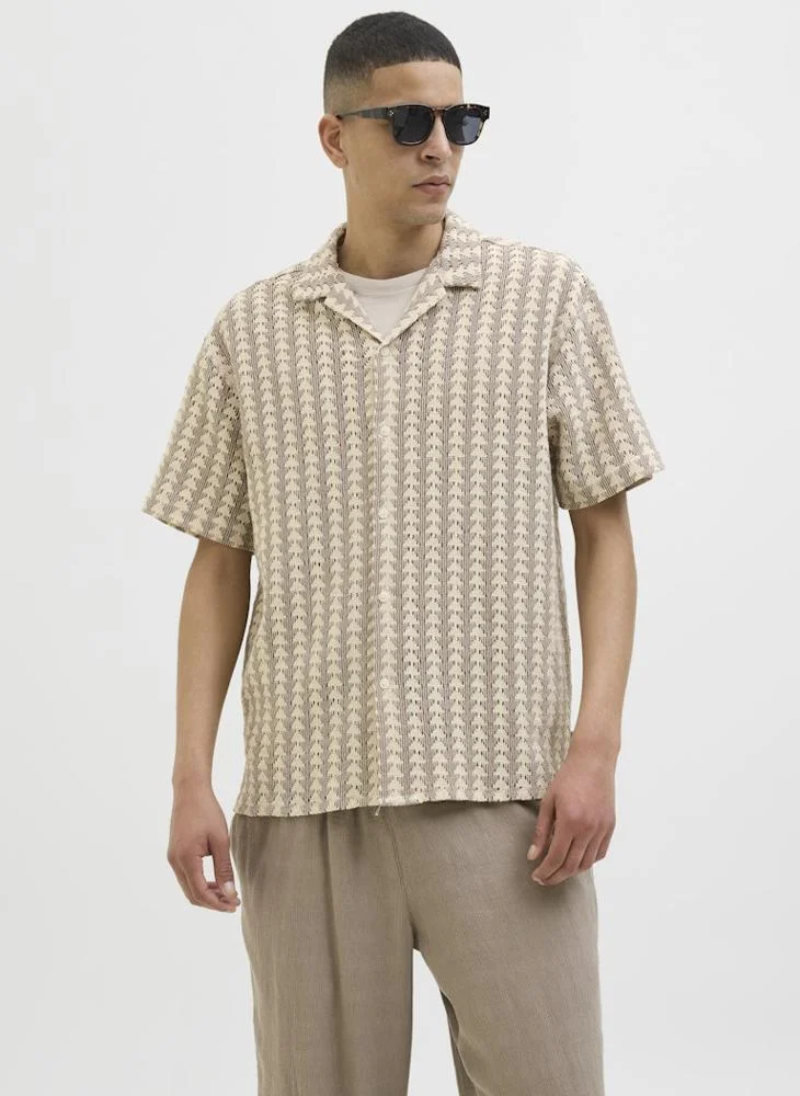 JACK & JONES Casual Regular Fit Texture Resort Shirt