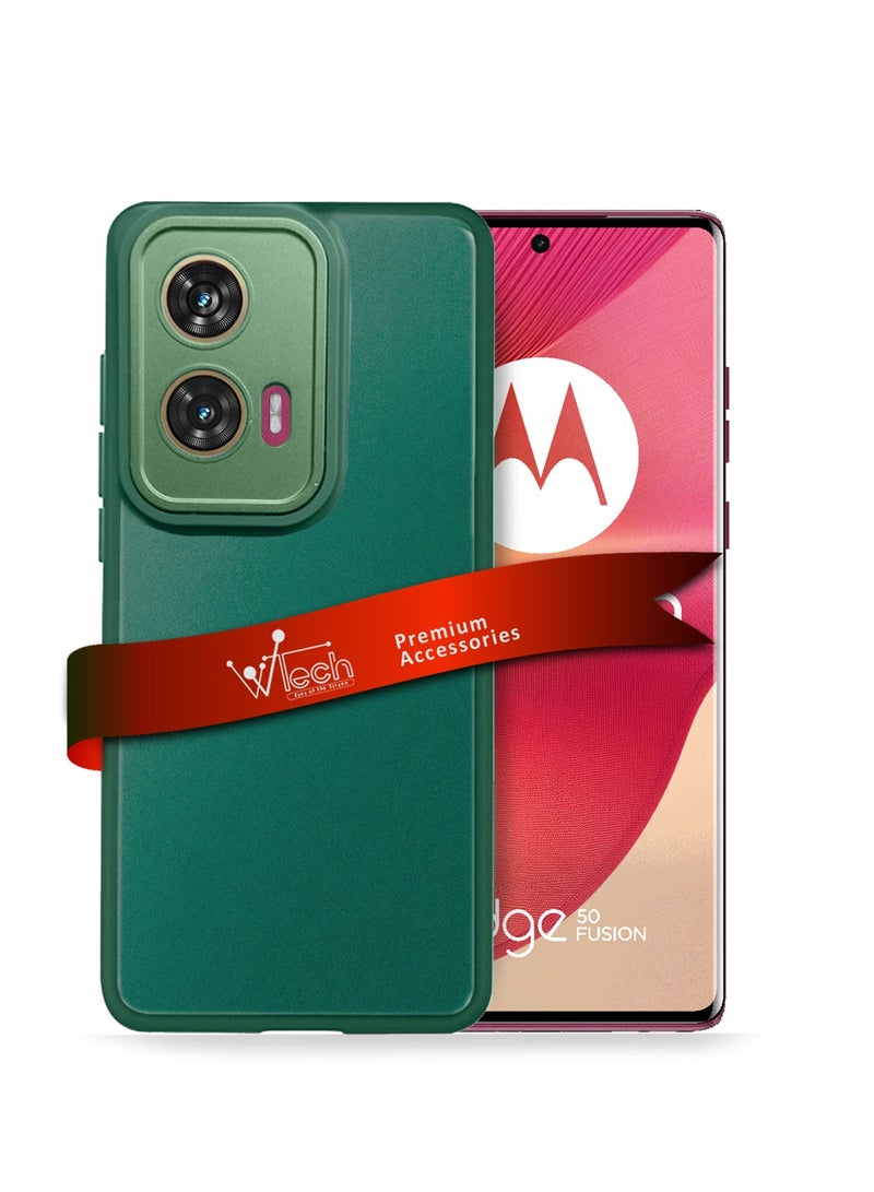 Wtech Motorola Edge 50 Fusion / Motorola S50 Neo / Motorola Moto G85 5G 2024 Hybrid Silicone With Translucent Back Protective Lens Shield Case Cover - Dark Green - Image 1