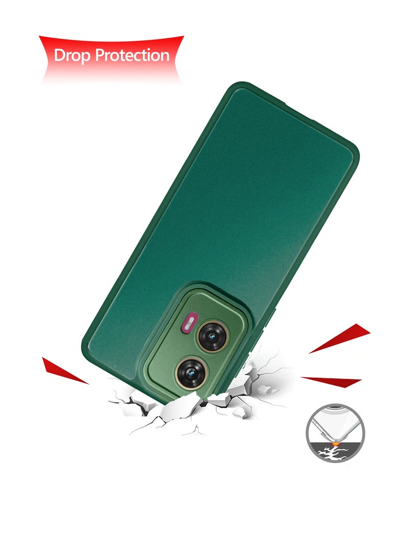 Wtech Motorola Edge 50 Fusion / Motorola S50 Neo / Motorola Moto G85 5G 2024 Hybrid Silicone With Translucent Back Protective Lens Shield Case Cover - Dark Green - Image 3