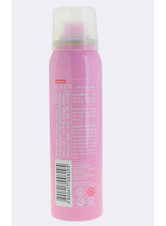 Bench Pink So In Love Deo Body Spray 100ml - Image 2