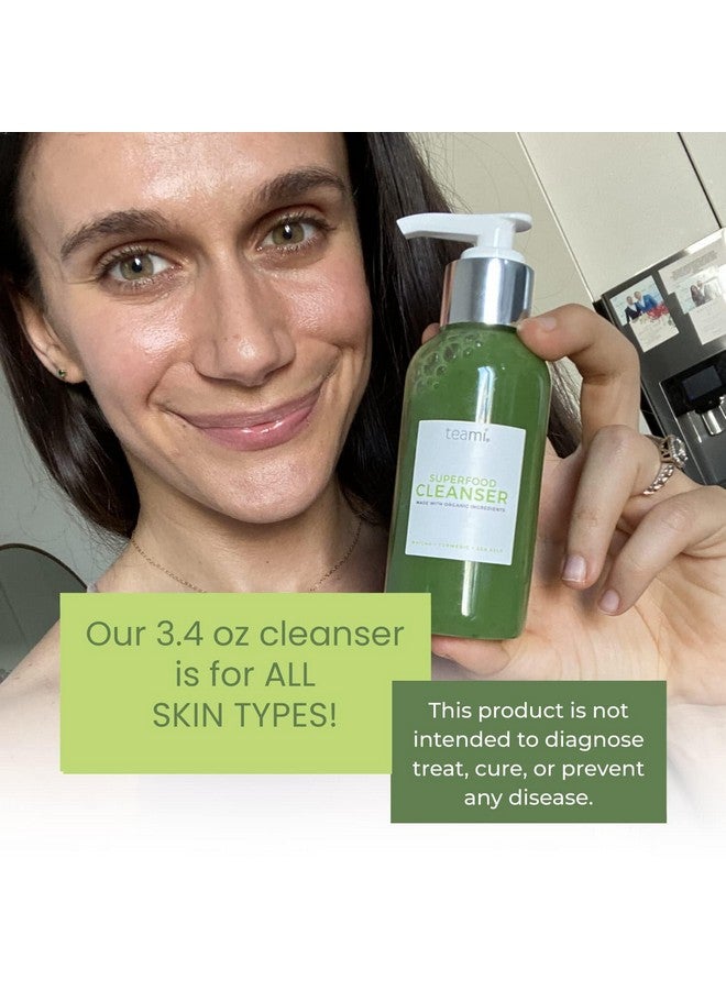 teami Facial Cleanser With Salicylic Acid, Aloe, Matcha & Sea Kelp - Gentle Organic Acne Face Wash For Makeup Removal - Our Best Hydrating Facial Skin Care For Women Of All Skin Types (Mini 3Oz) - Image 2