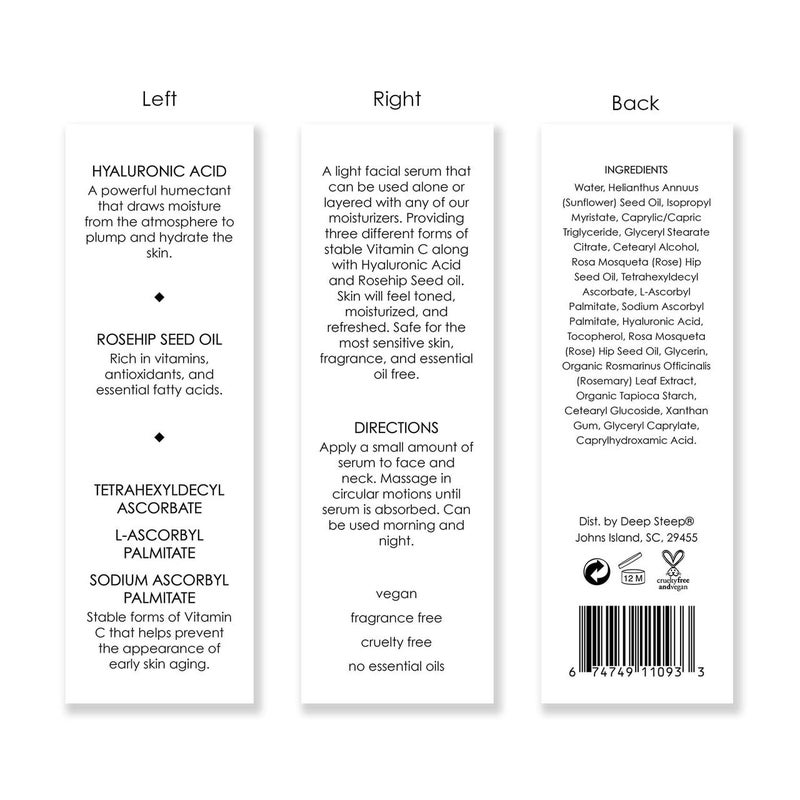 Deep Steep-Skin Care Line- Face Serums (1 oz, Vitamin C Serum) - Image 3