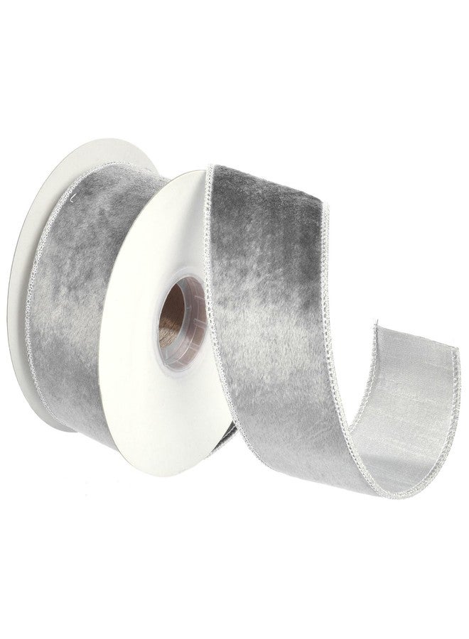 شريط فيكرمان 2.5 بوصة رمادي مخملي/دوبيون معدني مزدوج الظهر ملتحم.