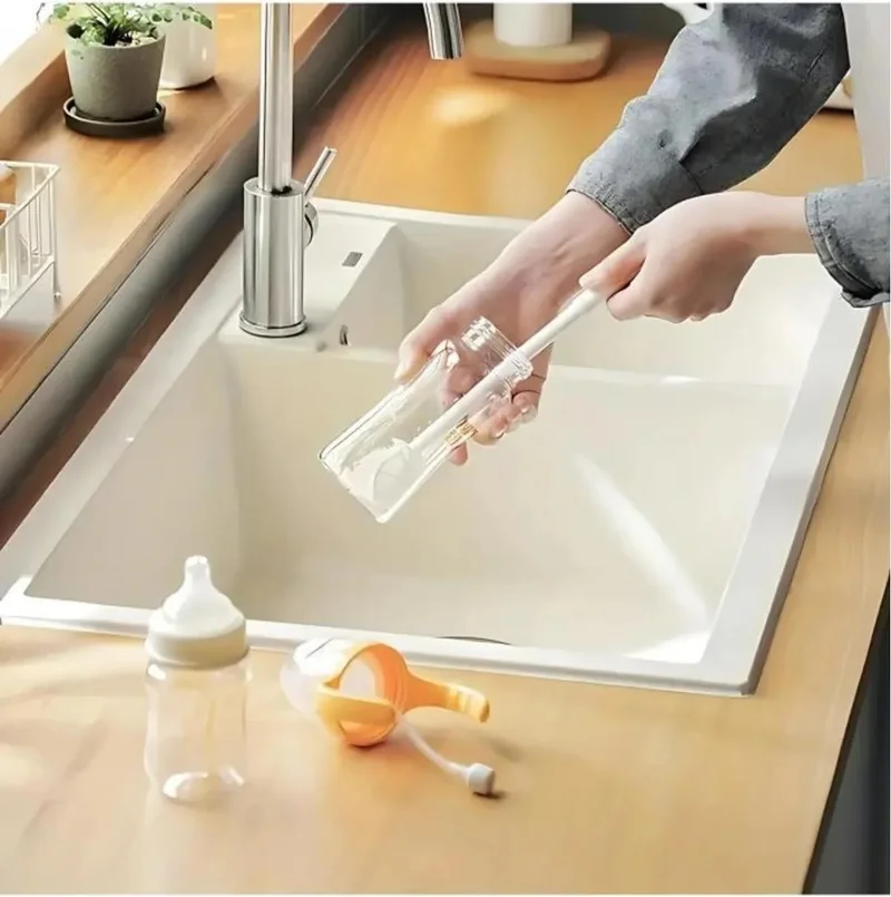 Safestore Flexible Silicone Baby Bottle Glass Bottle Jar Cleaner Brush Water Bottle Thermos Flask Washing Brush Sponge