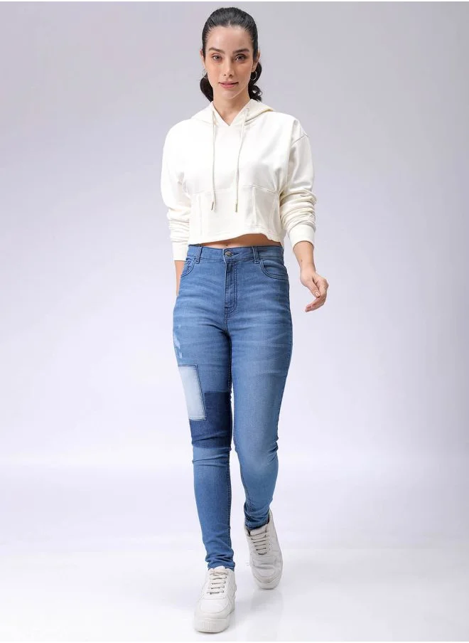 Freehand Women Fitted Solid Corset Sweatshirt