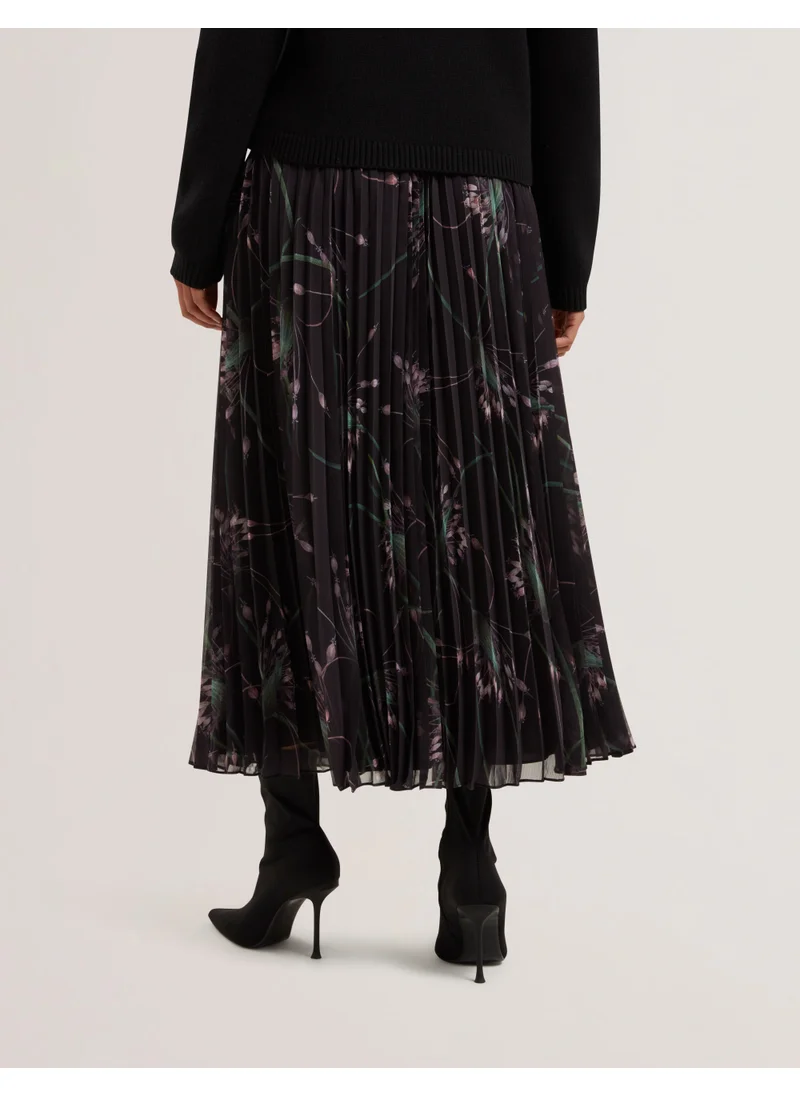 Ted Baker Printed Pleated High Waist Skirt