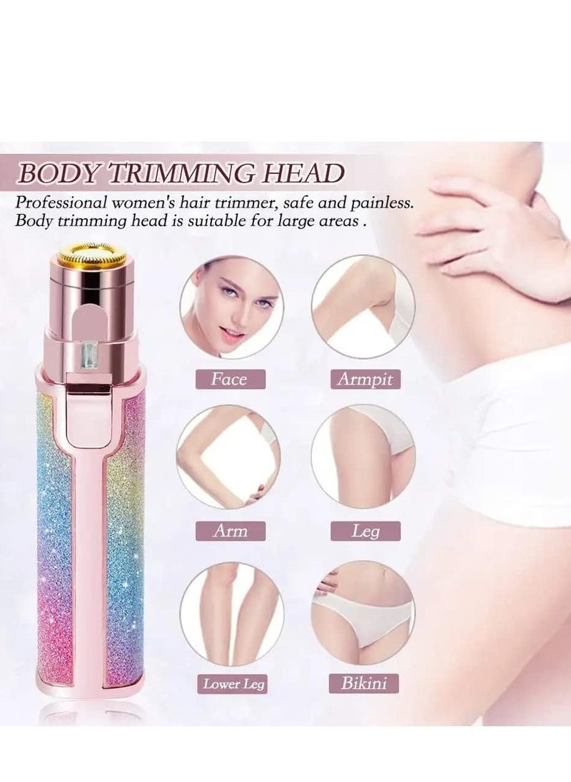 2-in-1 Eyebrow Trimmer & Facial Hair Remover for Women – Battery Operated with LED Light