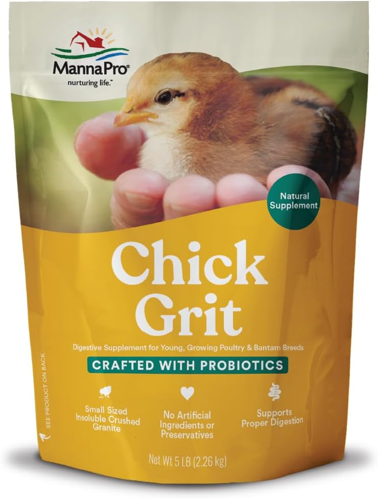 مانا برو مكمل غذائي للهضم “Manna Pro Chick Grit” للدواجن الصغيرة وسلالات البانتام – خالي من المكونات الصناعية والمواد الحافظة – مكمل طبيعي يحتوي على حجر الجرانيت المطحون غير القابل للذوبان – وزن 5 رطلات - Image 1