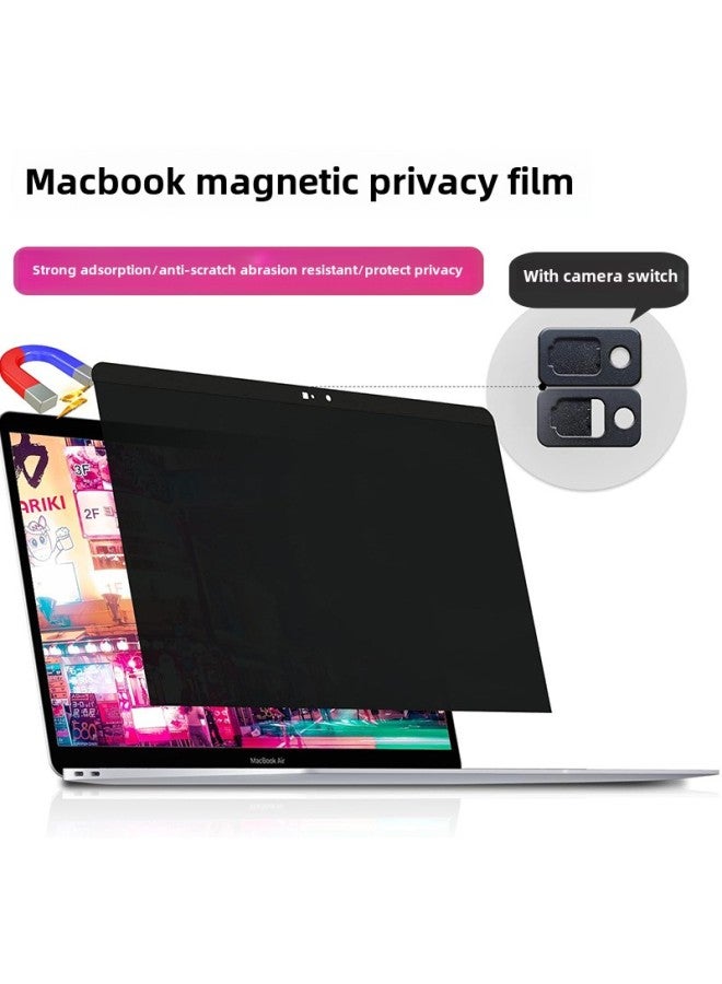 Suitable For MacBookAir/pro Magnetic Anti-peep Film Detachable With Camera Switch Type Anti-peep Protective Film-color:With Camera 180°Left And Right Privacy Protection + Storage Clip-size:MacBookAir 13.3inch (A1932) - Image 1