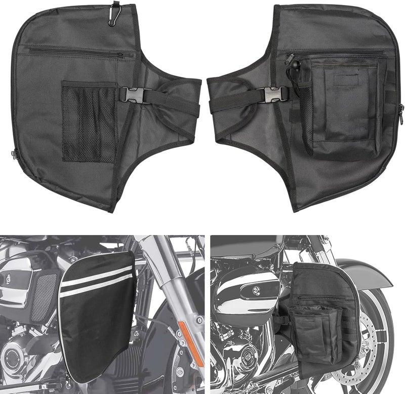 AUFER Highway Crash Bar Cover Soft Lowers Chaps with Storage Bag & Tactical Water Bottle Pouch for Touring Models 1980-2023 - Image 1