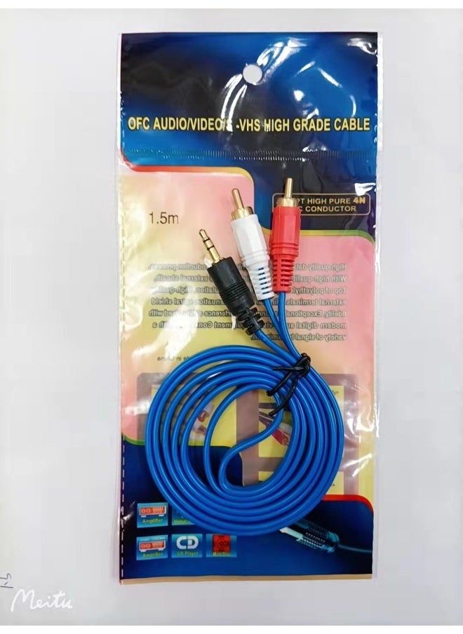 ماركة غير محددة نقطة بيع مباشرة من المصنع بطول 1.5 متر وخط صوت AV بطول 1/2 بوصة ورأس Lotus بطول 2rca: 5 أمتار  - Image 4